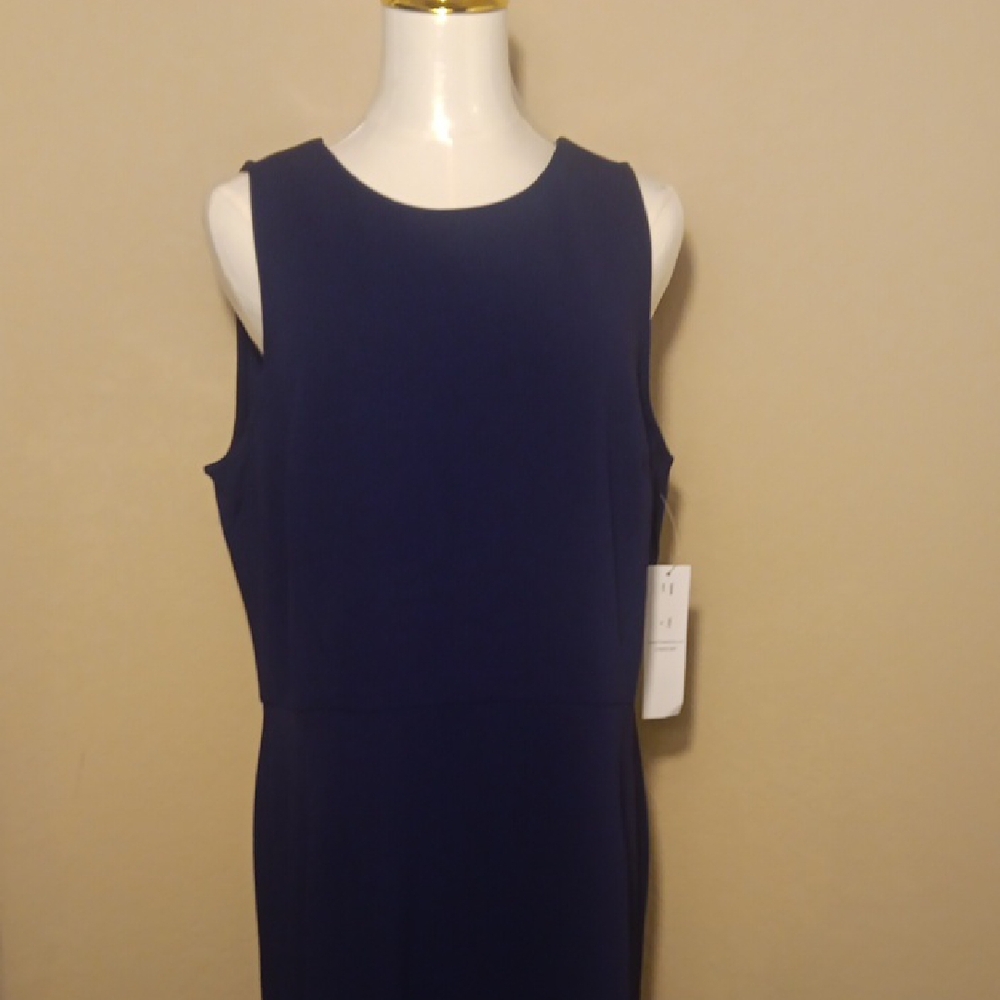 NWT! London Times Navy Polished Hem Sheath Dress with Jacket - Picture 7 of 12